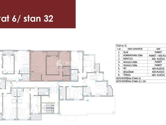 2,5-soban stan  71 m², Obilićev Venac 
