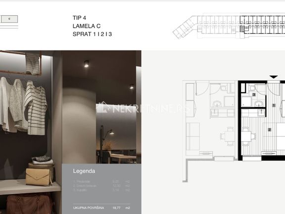 Apartman Tip 4 (18,77 m2) cena 38.900 eur