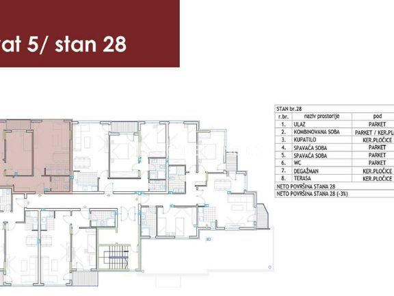 2,5-soban stan  68 m², Obilićev Venac 